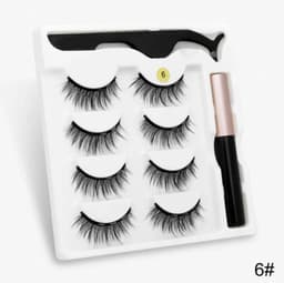 image-Cross-border new product glue-free natural 4 pairs of magnet false eyelashes magnetic eyeliner set wholesale false eyelashes
