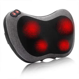 image-Cross-border new massage pillow Shoulder, neck, waist and back massager Car home kneading and heating cervical spine massager