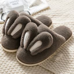 image-Cotton slippers women winter thick-soled home couples indoor non-slip plush warm confinement shoes home winter slippers men