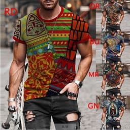 image-Cross-border European and American men's round neck digital printing sweater