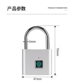 image-Fingerprint padlockSmart padlockCabinet lockStudent dormitory anti-theft lockGym lock warehouseFingerprint padlock