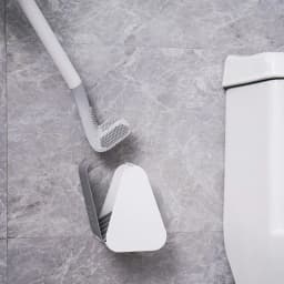 image-Creative new golf silicone toilet brush no dead end wall hanging long handle cleaning brush leak-proof base toilet brush