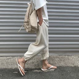 image-MYQ men's pleated ice silk casual pants summer Korean version of the trend of wide-legged straight loose nine-point sports trousers