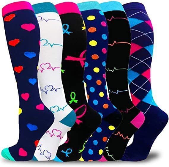 image-Cross-border new men's and women's long tube compression socks, nurse leggings, long tube running compression socks, outdoor sports socks