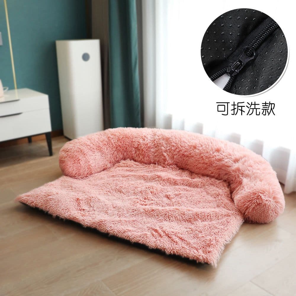 image-Amazon hot models plush kennel plush blanket dual-use one-piece pet kennel sofa bed manufacturers wholesale