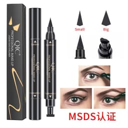 image-QIC double-headed seal triangle eyeliner, waterproof and non-smudge wing liquid eyeliner pen, vibrato net celebrity, the same beauty makeup