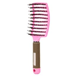 image-Large curved comb ribs comb boar bristle curved massage comb nine-row comb shape curly hair plastic smooth hair comb
