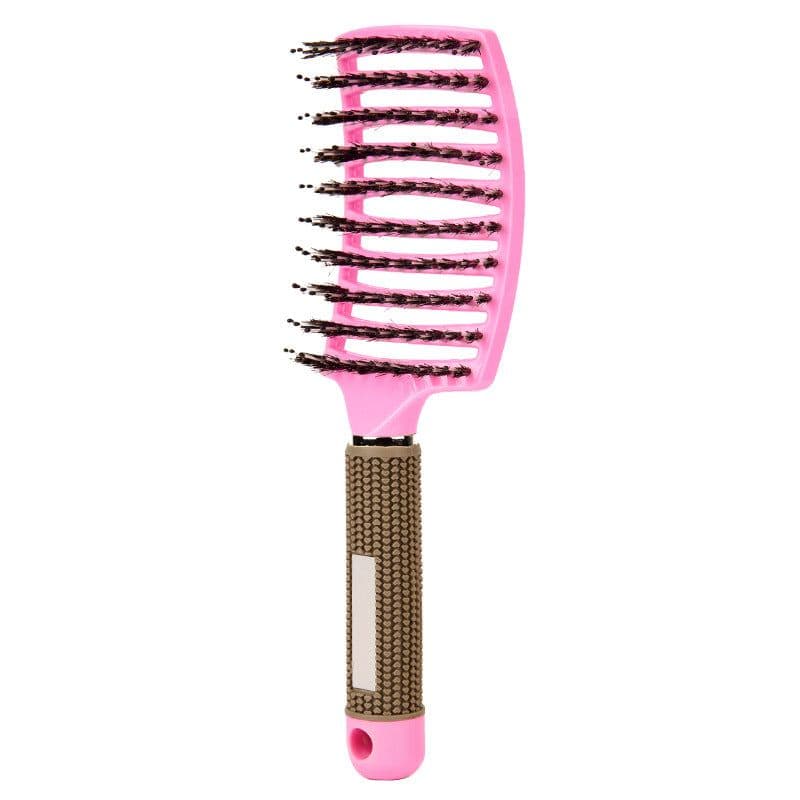 image-Large curved comb ribs comb boar bristle curved massage comb nine-row comb shape curly hair plastic smooth hair comb