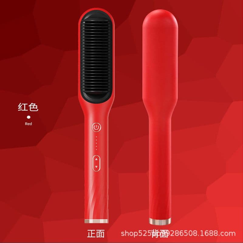 image-New product straight hair comb, negative ion does not hurt hair, straight hair and curly hair dual-use electric heating curling iron hair straightener cross-border household
