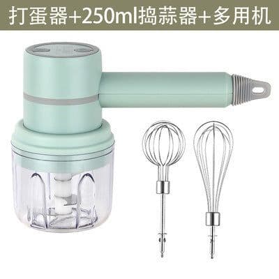 image-Wireless USB Electric Egg Beater 2-in-1 Cream Whisk Garlic Mixer