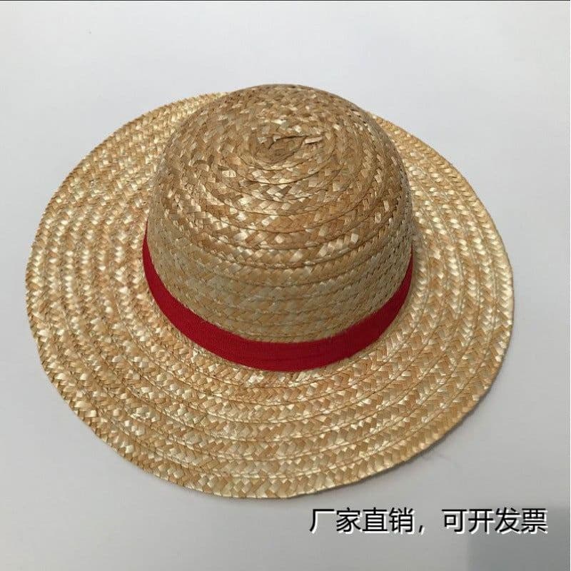 image-Cap male Luffy Spring/Summer Travel Sunshade Anime Hat Summer Sunscreen Yellow Braided Cap One Piece Prop Hat