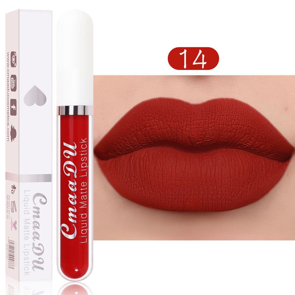 image-CmaaDu 18 color lipstick matte non-stick cup waterproof long-lasting lip gloss Provide FDA certification MSDS certification