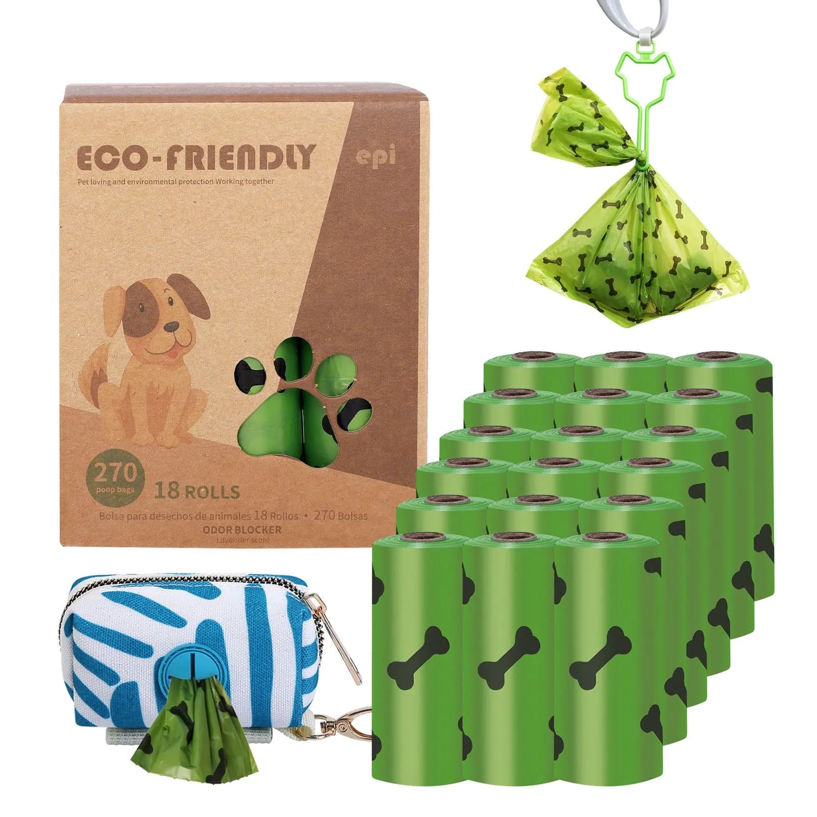 image-Cross-border new product dog poop bag poop picking bag dog dispenser environmentally friendly degradable poop picking bag car pet garbage bag