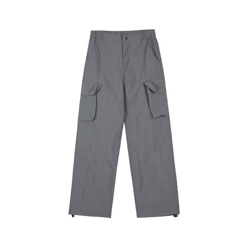 image-MYQ autumn overalls men's trendy brand drawstring wide leg pants Korean style trend straight loose casual ins