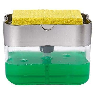 image-Automatic liquid box, scouring pad, dishwashing brush, soap liquid box, direct sales creative kitchen brush, detergent liquid dispenser, push type
