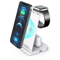 image-Hot-selling private model three-in-one wireless charger Easy to disassemble and install wireless charger 15W fast charge wireless charger