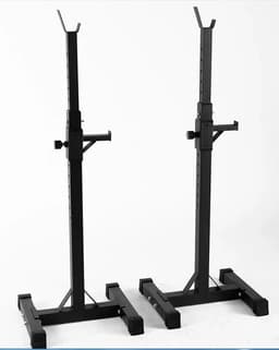 image-Black Split Squat Rack – Adjustable Household Fitness