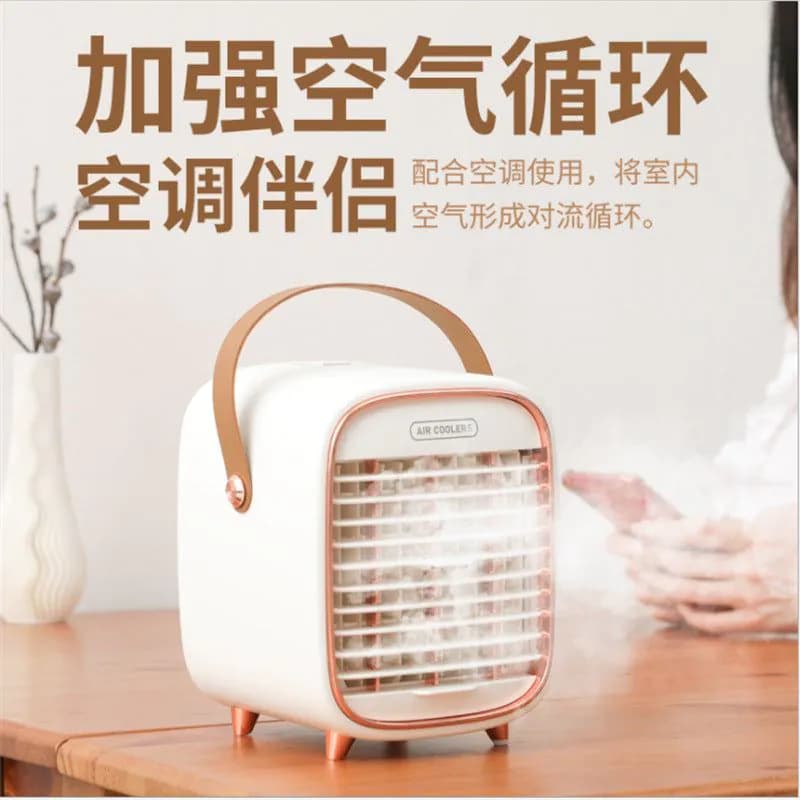 image-Amazon fan portable portable water cooling fan mini mute humidification small fan desktop cooling fan