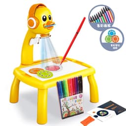 image-Cross-border children's enlightenment early education intelligent projection painting board baby graffiti writing deer Douyin projection painting table
