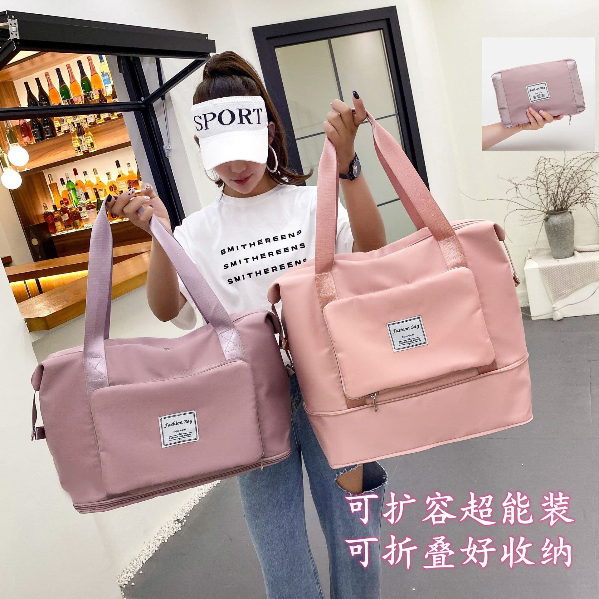 image-The new anti-splash, expandable travel bag, foldable storage duffel bag, dry and wet separation gym bag, lightweight ready-to-produce bag