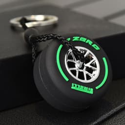 image-Cross-border soft rubber small tire keychain, personalized double-sided LOGO tire keychain with wheels, accessories, small gifts