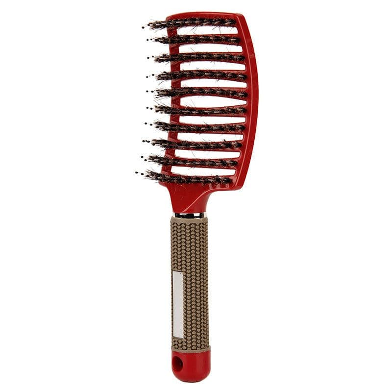 image-Large curved comb ribs comb boar bristle curved massage comb nine-row comb shape curly hair plastic smooth hair comb