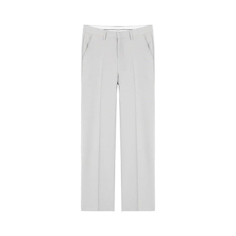 image-MYQ men's trousers drape straight loose Korean style suit pants summer ice silk thin style fall feeling casual pants trend