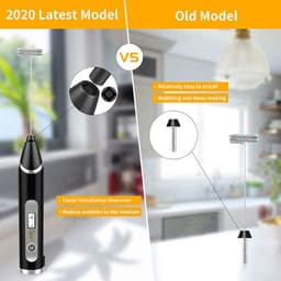 image-Stainless steel electric whisk semi-automatic handheld milk frother Milk frother Coffee milk frother with LCD display