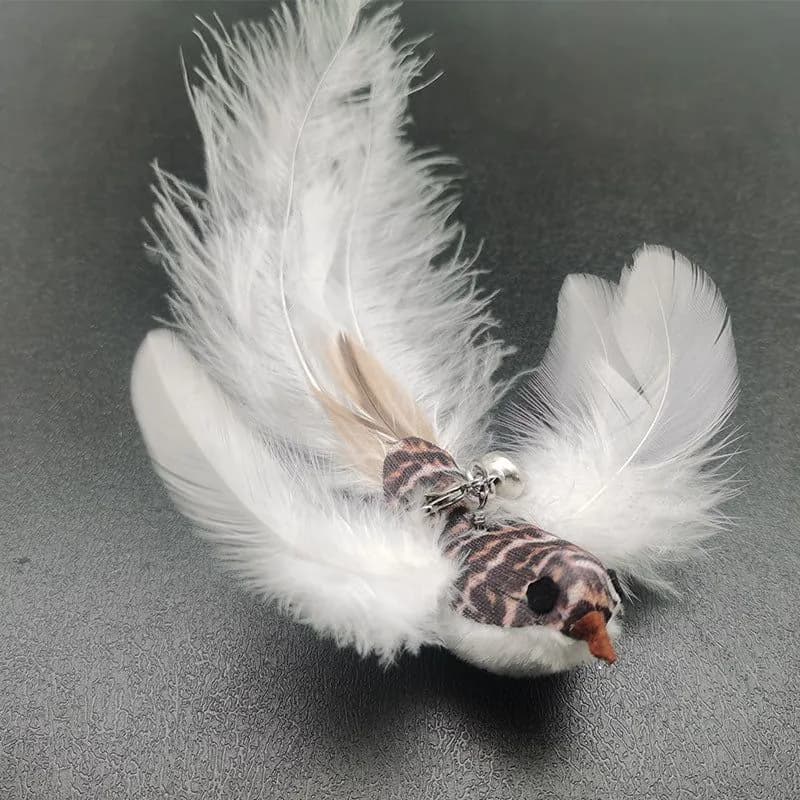 image-Cat Toys Amazon Explosion Model Cat Self-Hey Long Steel Wire Feather Suction Cup Funny Cat Stick Feather Replacement Head