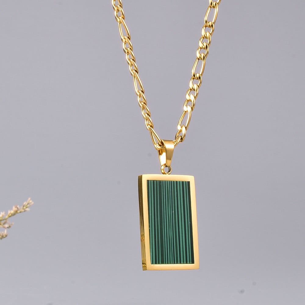 image-L248 simple square white mother-of-pearl necklace ns Korean version of Korean wave mother-of-pearl clavicle chain 18K gold sweater chain