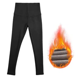 image-Double-breasted European and American cross-border new yoga pants leggings women plus velvet thickening waist abdomen and hips high waist elasticity
