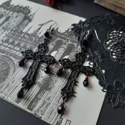 image-Cross Gothic Diablo Ankh Cross Earrings AliExpress Amazon Europe and America Jewelry