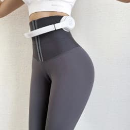 image-Double-breasted European and American cross-border new yoga pants leggings women plus velvet thickening waist abdomen and hips high waist elasticity