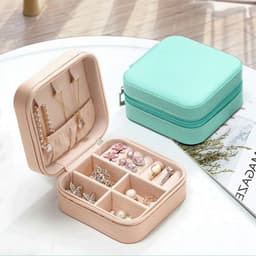 image-Necklace Simple Portable Storage Jewelry Packaging Box Green Earrings Large Capacity Spot Gift Box Ring Jewelry Box