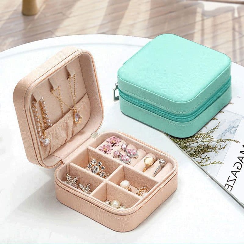 image-Necklace Simple Portable Storage Jewelry Packaging Box Green Earrings Large Capacity Spot Gift Box Ring Jewelry Box