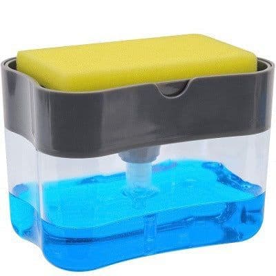 image-Automatic liquid box, scouring pad, dishwashing brush, soap liquid box, direct sales creative kitchen brush, detergent liquid dispenser, push type