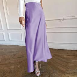 image-QY21083 high waist satin temperament long skirt women European and American new style fashion drape slim and thin skirt with hips