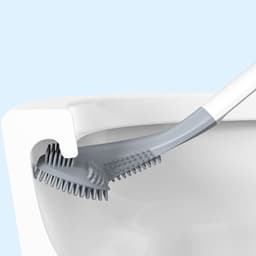 image-Creative new golf silicone toilet brush no dead end wall hanging long handle cleaning brush leak-proof base toilet brush