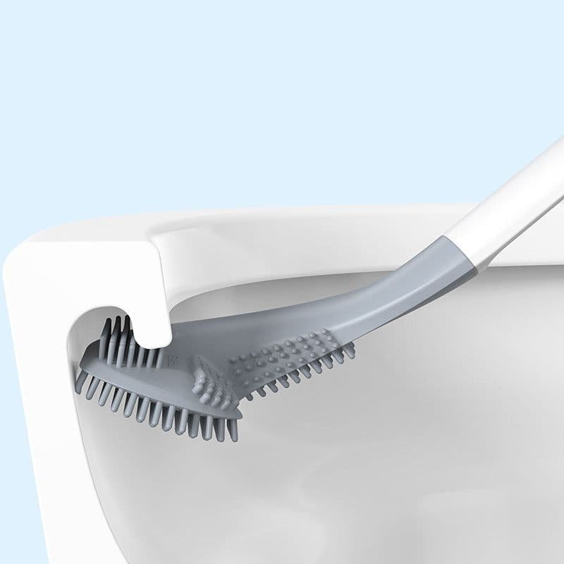 image-Creative new golf silicone toilet brush no dead end wall hanging long handle cleaning brush leak-proof base toilet brush