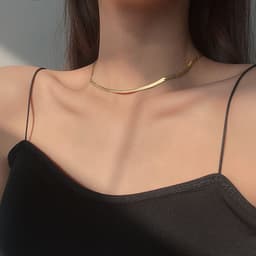 image-ins tide titanium steel golden snake bone necklace cold wind niche design love pendant temperament fine clavicle chain necklace