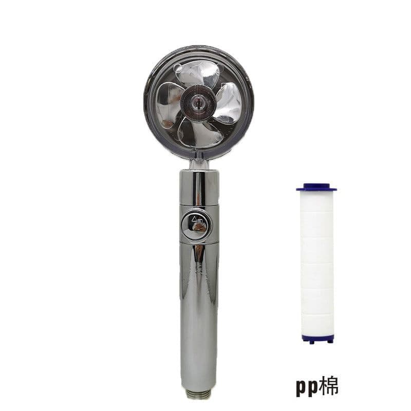 image-Xiaoman waist turbo shower net celebrity hand spray shower shower head pressurized fan blade water one-button water stop cross-border