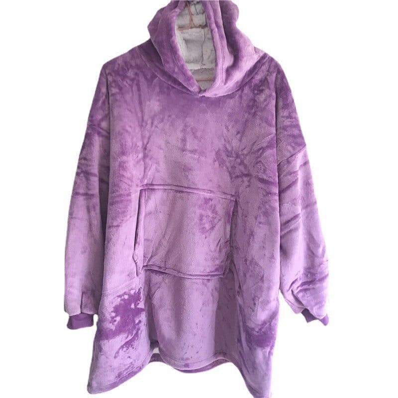image-TV new huggle hood lazy pullover fleece hooded TV blanket outdoor cold warm clothing