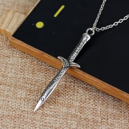 image-European American Cross Sword Necklace Luminous Pendant Chain