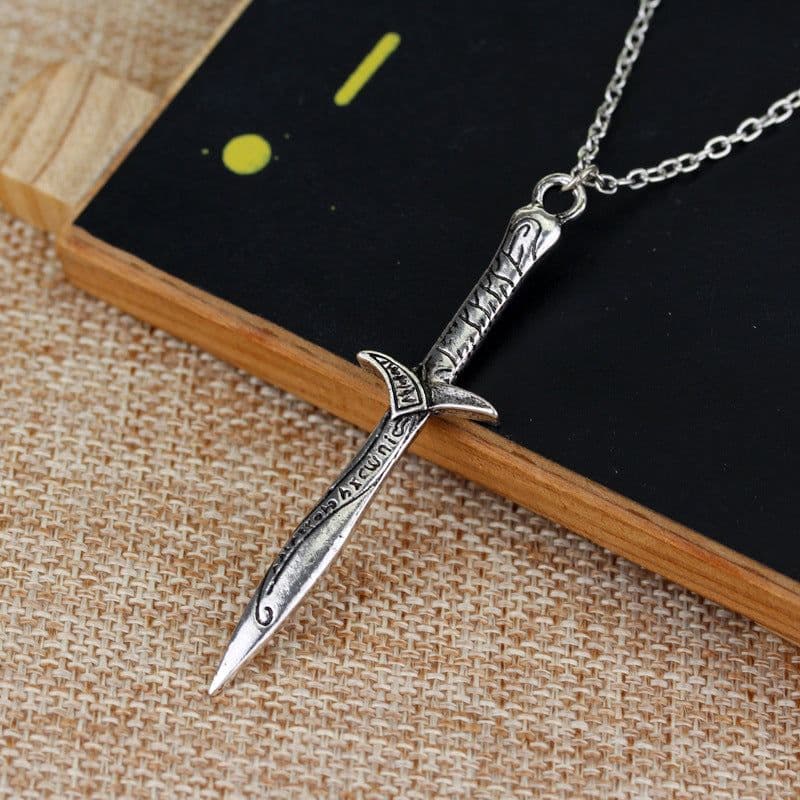 image-European American Cross Sword Necklace Luminous Pendant Chain