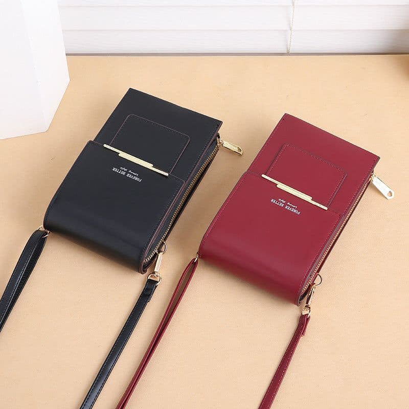 image-Lonny touch screen mobile phone bag female small messenger cute small bag for mobile phone fashion coin bag vertical style