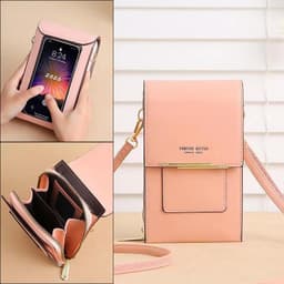 image-Lonny touch screen mobile phone bag female small messenger cute small bag for mobile phone fashion coin bag vertical style