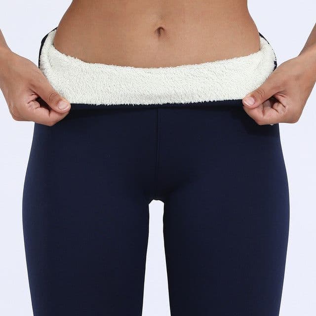 image-Thickened winter lamb velvet leggings women's outer wear plus velvet padded foot pants women's high-waist stretch thermal pants cotton trousers