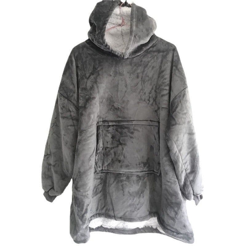 image-TV new huggle hood lazy pullover fleece hooded TV blanket outdoor cold warm clothing