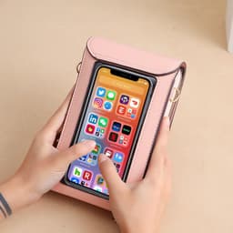 image-Lonny touch screen mobile phone bag female small messenger cute small bag for mobile phone fashion coin bag vertical style