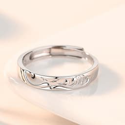image-Original new mountain alliance eachother couple ring sterling silver men and women a niche design ring sun and moon ring gift